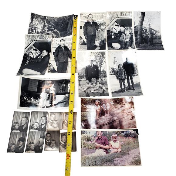 Vtg Junk Drawer Lot of 15 Monochrome Color Photos Siblings Growing Up - Picture 5 of 8